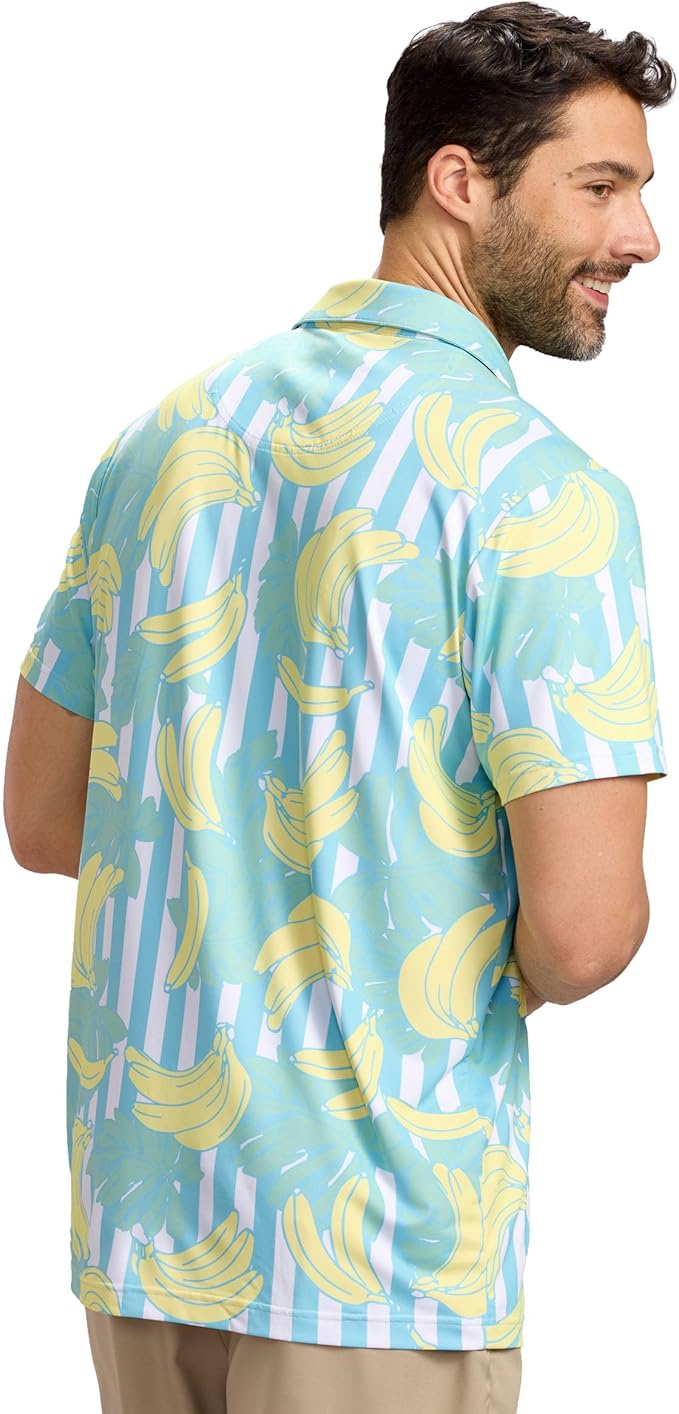 Tipsy Elves Men's Performance Golf Shirt - 4-Way Stretch, Quick Dry, Athletic Cut - Golf Polo