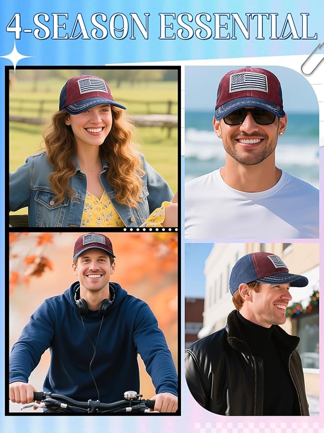 Biggun Trendy Embroidered Baseball Cap for Girls Women Men - Adjustable Soft Breathable Hats for Casual Wear