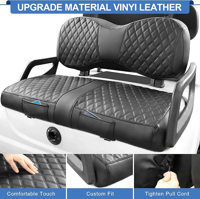 Yamaha G29 Golf Cart Seat Covers - Enhanced PVC, Easy Installation, Durable, Golf Cart Seat Covers Fit Yamaha G29 Drive 2007-2016