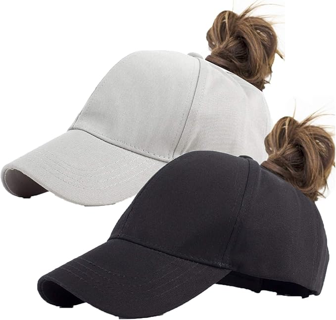 High Ponytail Baseball Hat - Women Messy Bun Hat, Sun Protection Ponycaps Retro Cap