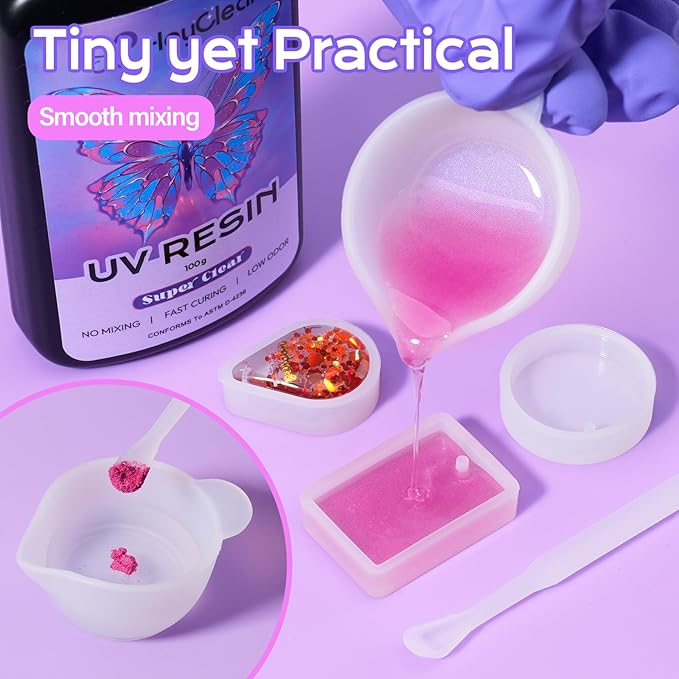 UV Resin kit with Molds and Casting Tools -Super Clear, Low Odor, Premixed and - Image 2