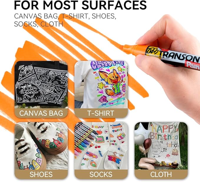 TRANSON 12 Colors Permanent Paint Markers - Image 5