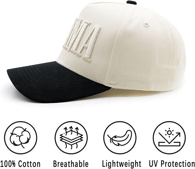 Womens Mama Trucker Hat, Vintage Snapback Mom Baseball Cap, Trendy New Mom Gifts Mothers Day Outfits for Mommin