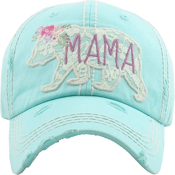 Funky Junque Distressed Vintage Baseball Cap - Embroidered Patch Women's Hat - Holiday, Lifestyle & Patriotic Designs