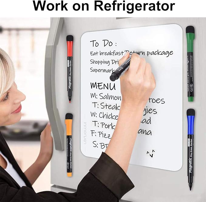 Browill Magnetic Dry Erase Markers, Fine Tip Low Odor Whiteboard Markers - Image 5
