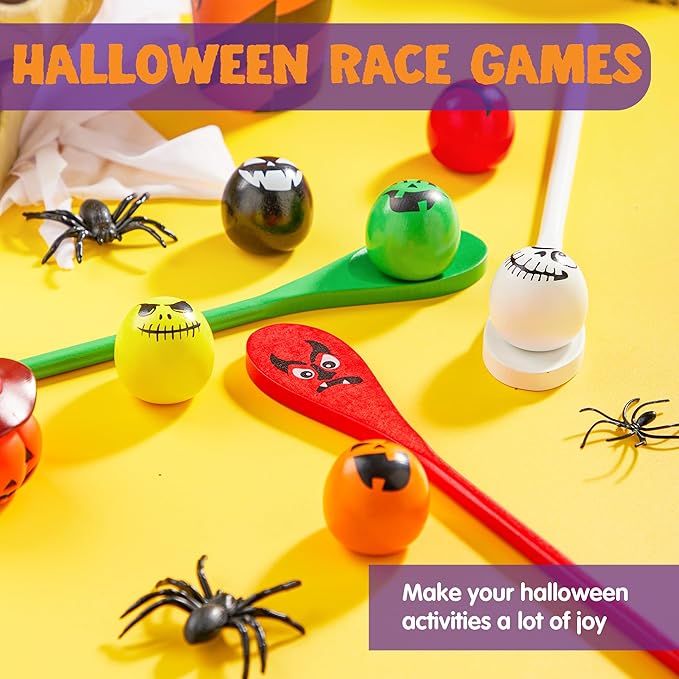 JOYIN 6 Pcs Halloween Egg and Spoon Race Game Set; Eyeballs and Spoons - Image 5