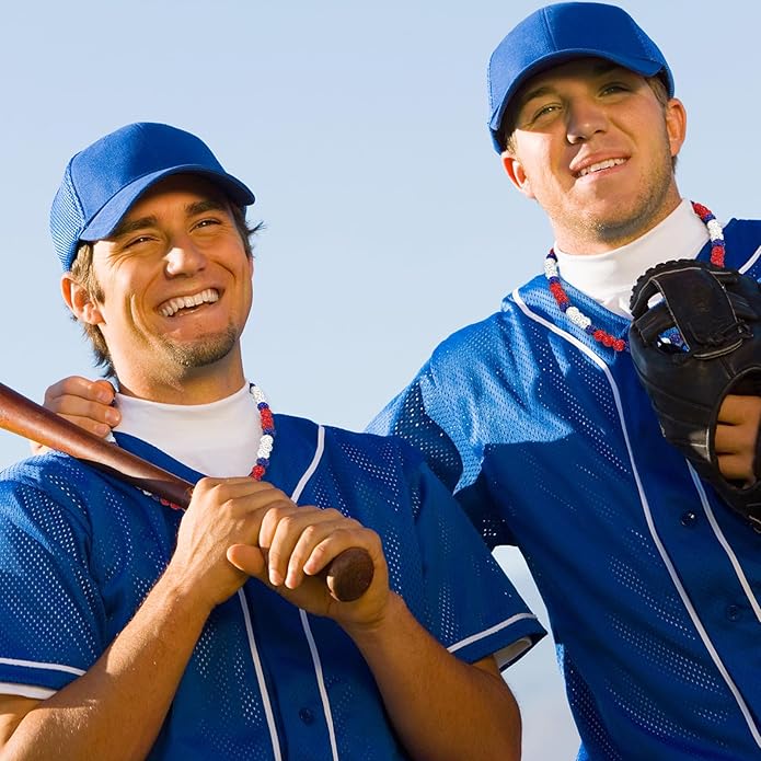 Landical 12 Pcs Bling Baseball Necklace Ice Beaded Baseball Necklace Cool Gifts Bulk for Team Players Lovers Fans