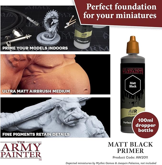 The Army Painter, 100 ml Warpaints Air Primer Matt Black - Image 2