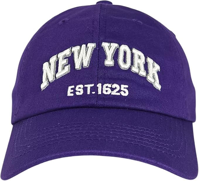 Elidan NY Dad Hat New York EST.1625 Cotton Cap, Adjust Buckle Strap, Unstructured Low-Profile NY Baseball Cap for Men & Women