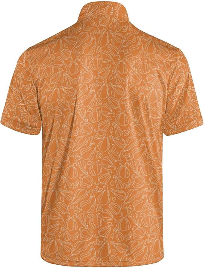 Golf Polo Shirts for Men Funny Print Short Sleeve Golf Shirts Performance Golf Polos
