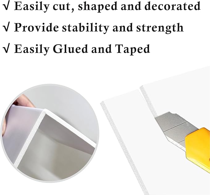 12 Pack Foam Core Board, ZJCEASER 8 x 10 White Poster Board, 3/16" Thickness - Image 4