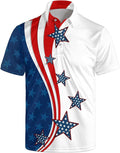 Golf Polo Shirts for Men Funny Print Short Sleeve Golf Shirts Performance Golf Polos