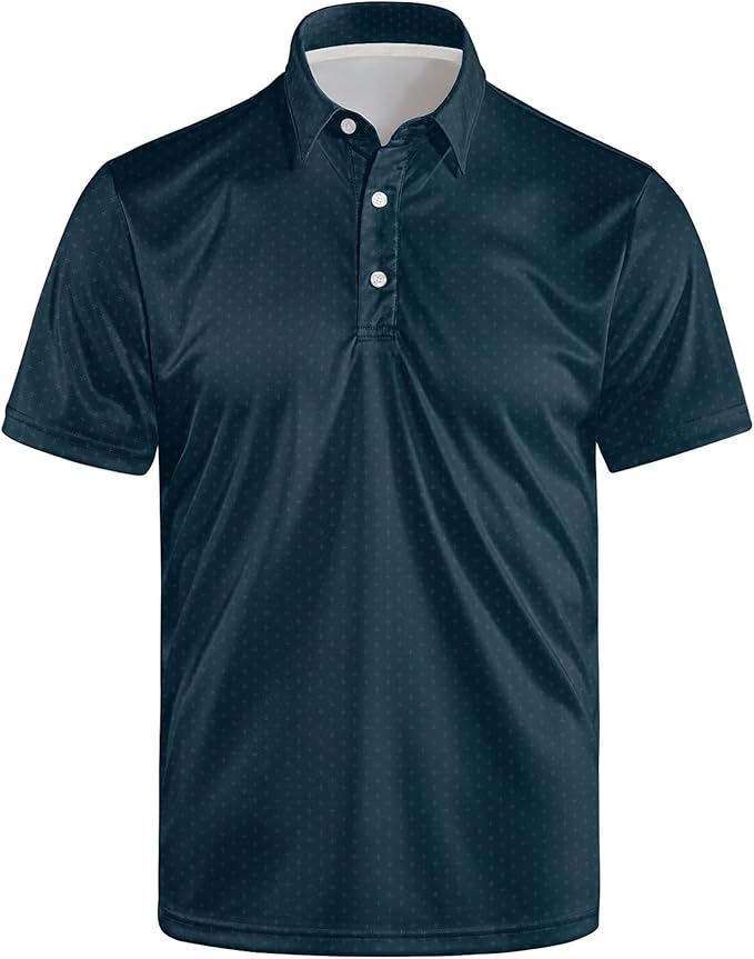 Golf Polo Shirts for Men Funny Print Short Sleeve Golf Shirts Performance Golf Polos