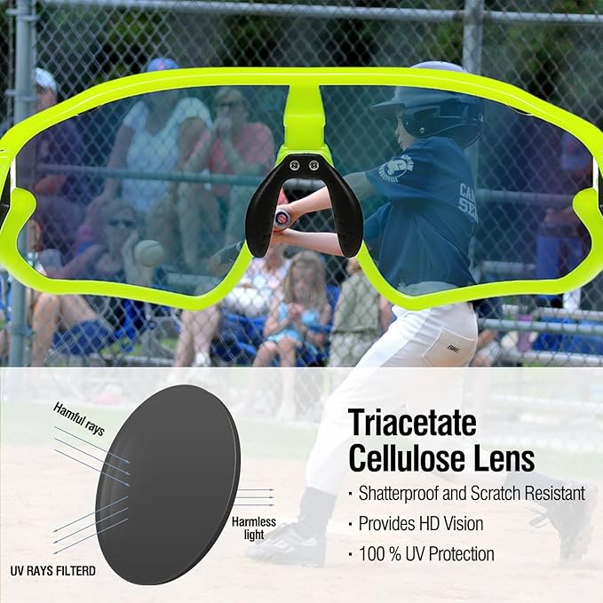DUCO Kids Sunglasses Youth Baseball Sun Glasses Lightweight TR90 Frame UV400 Sports Cycling Shades for Boys Girls DK268