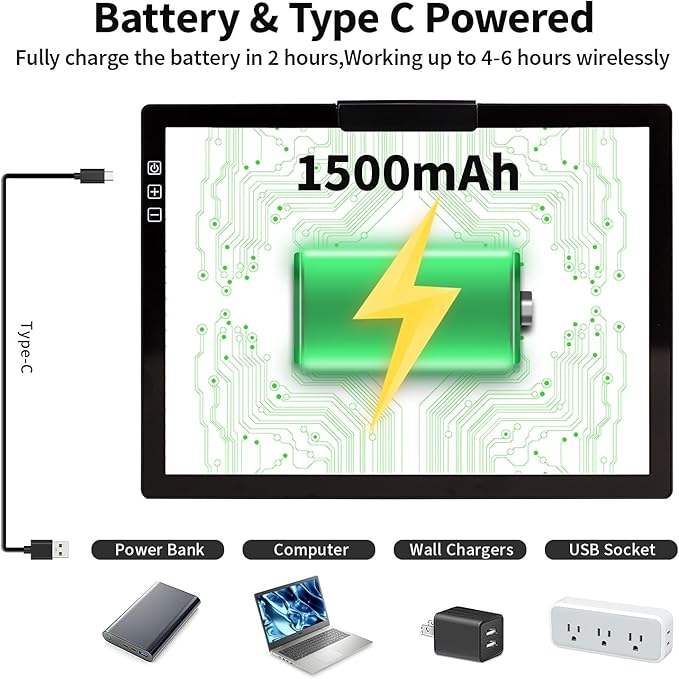 Zocelight Rechargeable A4 Light Box, led Light pad - Image 2