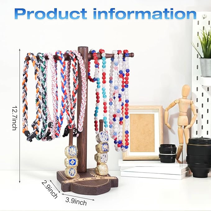 Baseball Drip Holder And Championship Ring Display For Room Decor, Baseball Necklace Holder Jewelry Organizer Display, Softball Sports Jewelry Stuff Accessories Gifts For Boys