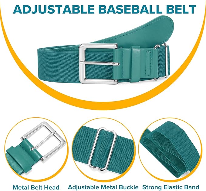 Baseball Socks and Belt Combo for Youth Adult - Softball Sock and Belt for Boys and Girls (2 Pairs of Socks & 1 Belt)