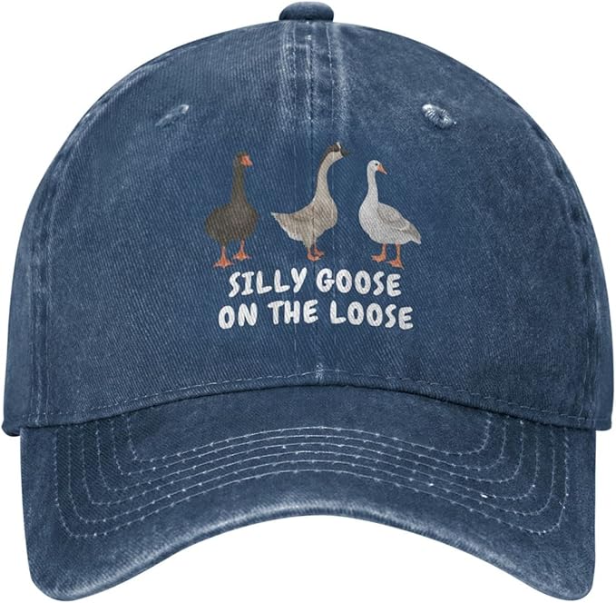 Funny Goose Hat Silly Goose On The Loose Hat Men Baseball Hats Funny Cap