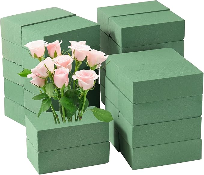 30 Pack Floral Foam Blocks for Fresh and Artificial Flowers – Green Wet Foam by Sileasncei