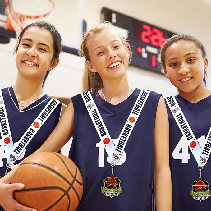 Ecation Medals with Neck Ribbons Soccer Awards Medals Baseball Team Awards Softball T-Ball Flag Football Trophy for Kids Sports Competitions Celebration Gift