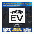 Pavement Stencils - 36 in - Electric Vehicle Silhouette - 35'' x 41'' x 1/16" - by StencilProStore