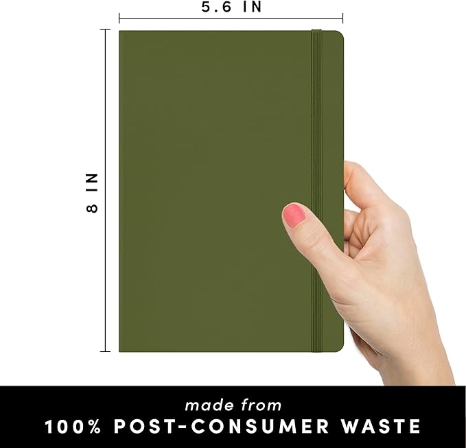 PAPERAGE Recycled Lined Journal Notebook, 160 Pages, Medium 5.6 in x 8 in - Image 2
