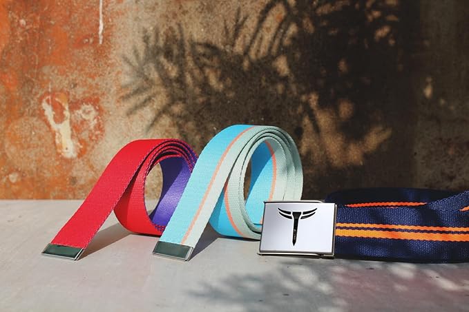 Teeoff 3 Pack Golf Web Belt Reversible Metal Buckle