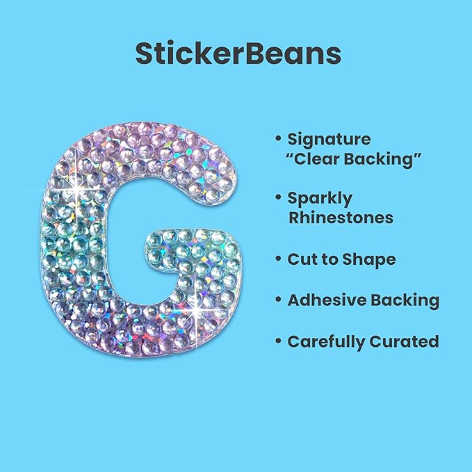 StickerBeans® Rhinestone Alphabet Letter Sticker G - Image 2