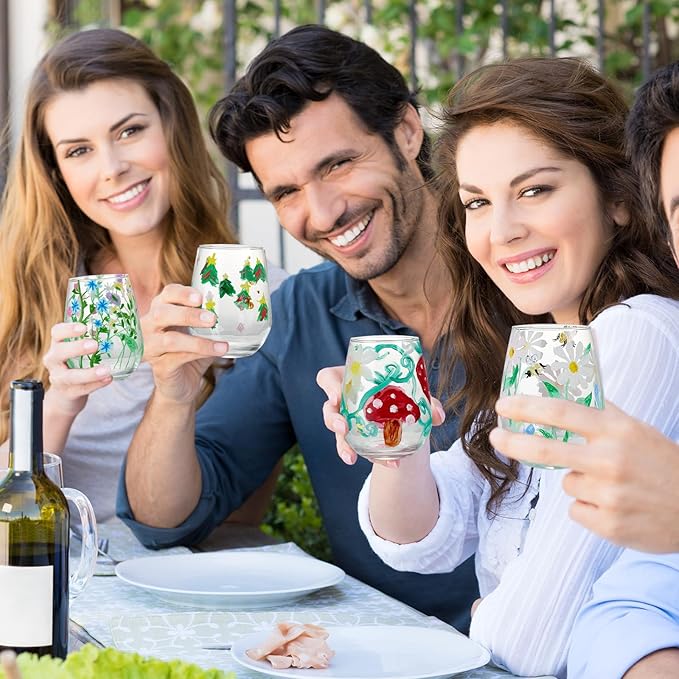 WJXCYGG 6 Sets Paint Your Own Wine Glass Set 6 Wine Glass 36 Glass Painting - Image 3