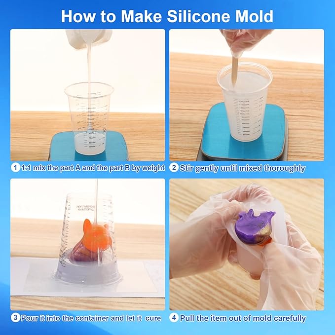 CHANGTIKEJI Silicone Mold Making Kit, 282oz 10A Elastic Liquid Silica Gel - Image 5