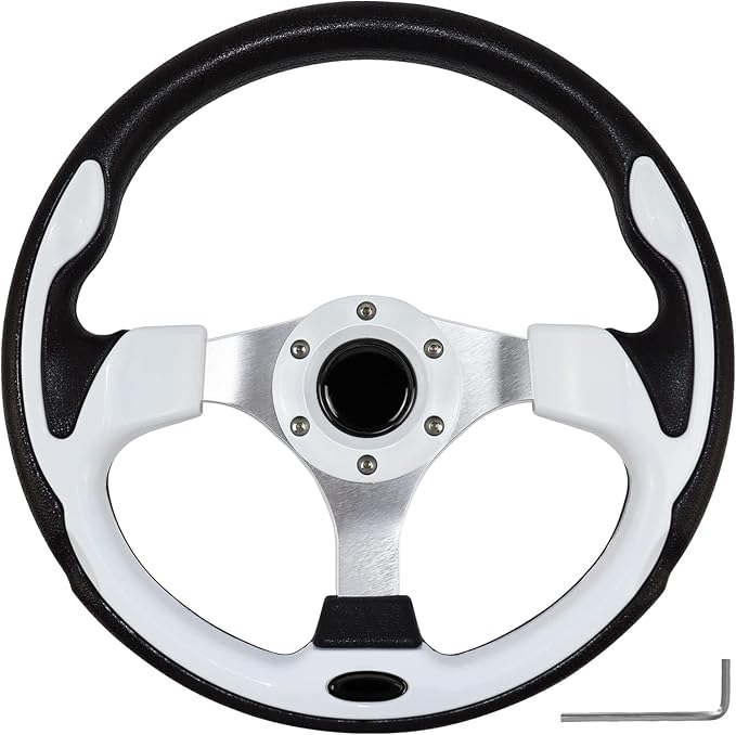 Golf Cart Steering Wheel, Skid Steering Wheel, Universal Golf Cart for Club Car EZGO RXV and for TXT, for Yamaha, for Precedent Tempo, for DS