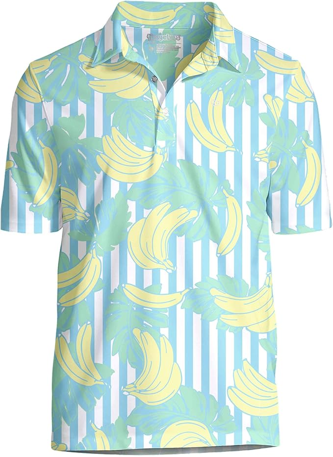 Tipsy Elves Men's Performance Golf Shirt - 4-Way Stretch, Quick Dry, Athletic Cut - Golf Polo