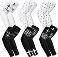 6 Pairs Faith Cross Arm Sleeves Baseball Arm Sleeves Youth Jesus Christian Gifts Bulk for Basketball Accessories