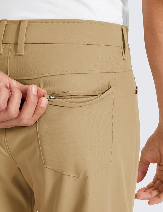 CRZ YOGA All Day Comfy 5-Pocket Golf Pants for Men - 28"/30"/32"/34" Quick Dry Lightweight Casual Work Stretch Trousers
