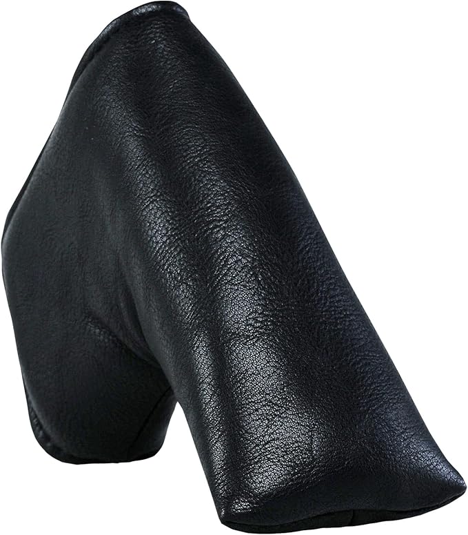 Golf Club Covers – Blackout Leather Driver Headcover, Fairway Wood, 3 Wood, Hybrid, Fits Mallet Blade Putter Head Covers Alignment Stick Cover