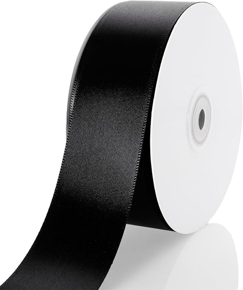 1-1/2 Inch Black Ribbon, 50 Yards Craft Polyester Satin Ribbon Perfect by Unknown