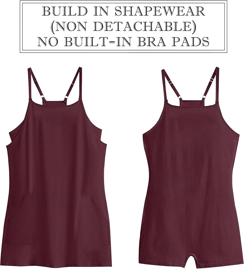 ANRABESS Women Summer Dress 2026 Beach Vacation Outfits Tennis Athletic Workout Romper Dress Built in Shorts Travel Clothes