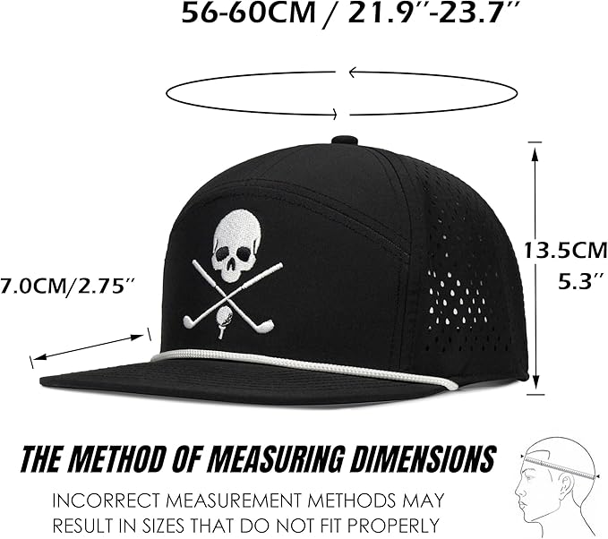 Bamveio Funny Golf Hats Flat Bill for Men Women,Golf Gifts Skull Baseball Cap for Adults Humor