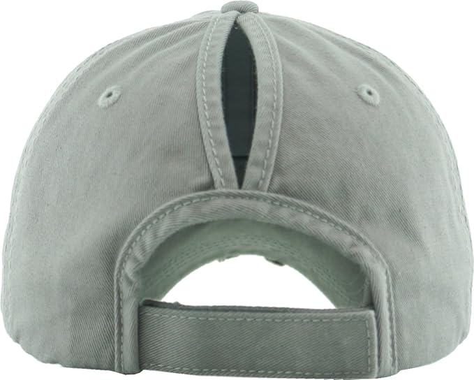 Classic Plain Ponytail Messy High Bun Headwear Adjustable Cotton Trucker Mesh Glitter Hat Baseball Cap