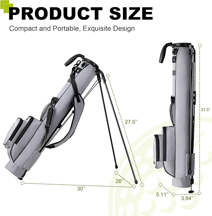 UNIHIMAL Golf Lightweight Stand Carry Bag– Easy to Carry and Durable Pitch n Putt Golf Bag for The Driving Range, Par 3 and Executive Courses–31.5 inches Tall