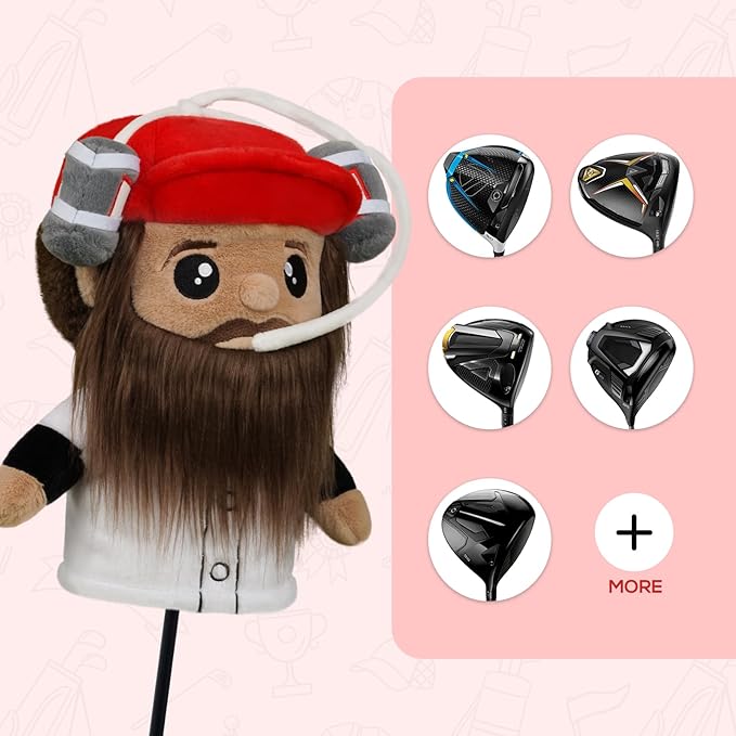 Craftsman Golf Funny Plush Driver Cover Headcover Unique Golf Gift & Accessories for Men and Women Golfers