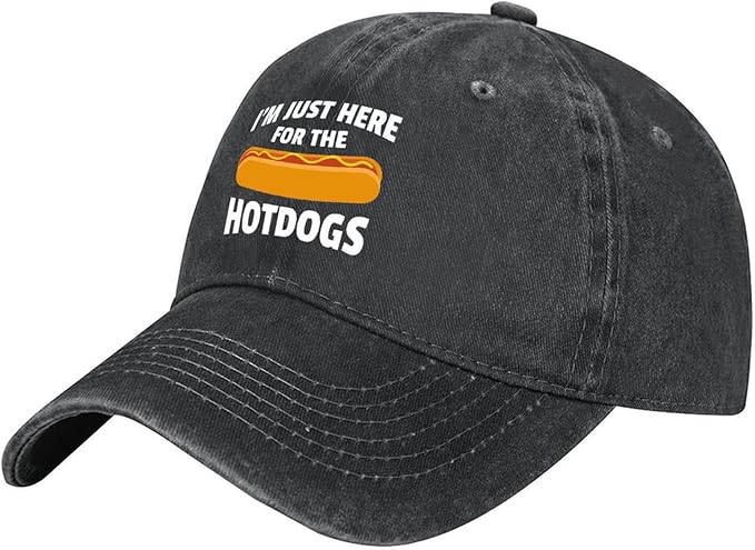 I'm JUST HERE for The Hotdogs Hats for Men Baseball Caps Trendy Washed Workout Hats Light Weight