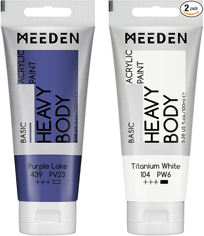 MEEDEN Acrylic Paint Purple Lake: 100ml/3.38oz Heavy Body Acrylic Paint Tube by MEEDEN