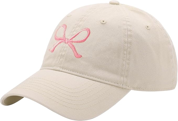 Trendy Bow-Tie Baseball Cap for Women and Men Trucker Hats Y2k Adjustable Fashion Sun Hat with Visor for Hiking & Travel