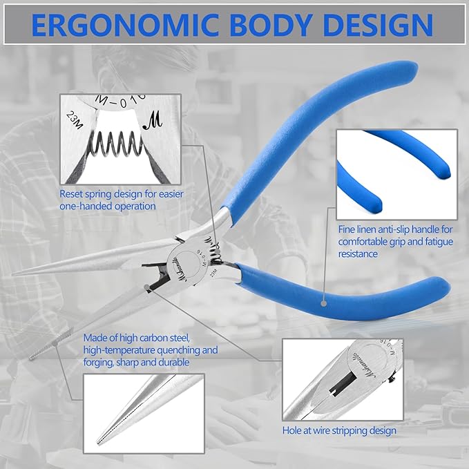 Needle Nose Pliers, mshandto 6.5" Long Nose Pliers - Image 3