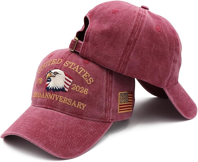 United States 250th Anniversary Hat, USA Baseball Cap 1776-2026 American Eagles Hat Patriotic Embroidered Hats for Men Women