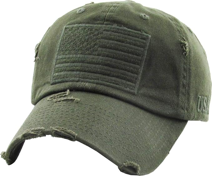 KBETHOS Flag USA America Military Thin Blue Line Thin Red Line Vintage Distressed Baseball Cap Dad Hat Unisex Adjustable…