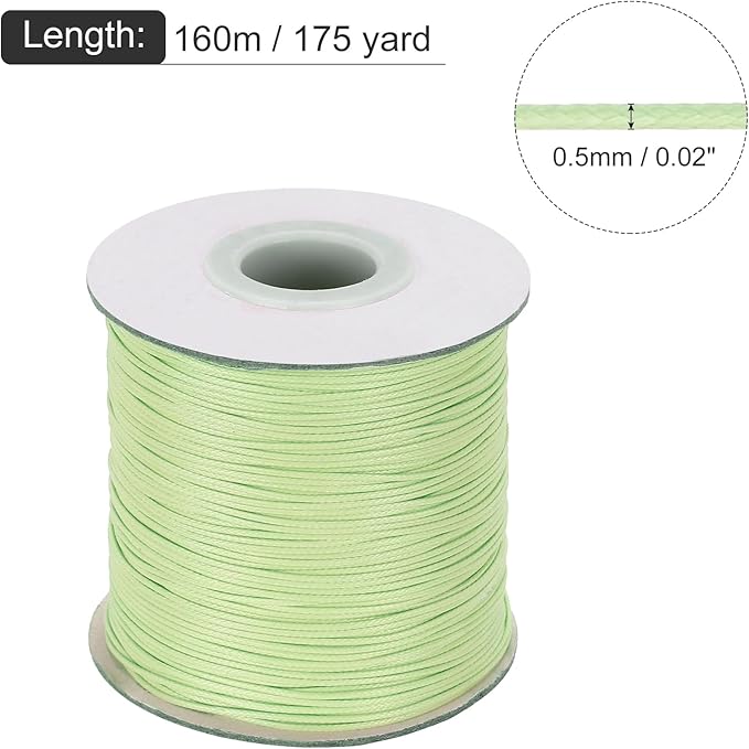 MECCANIXITY Waxed Cord 0.5mm Waxed Polyester Cord 175 Yard Wax String - Image 2