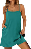 ANRABESS Women Summer Dress 2026 Beach Vacation Outfits Tennis Athletic Workout Romper Dress Built in Shorts Travel Clothes