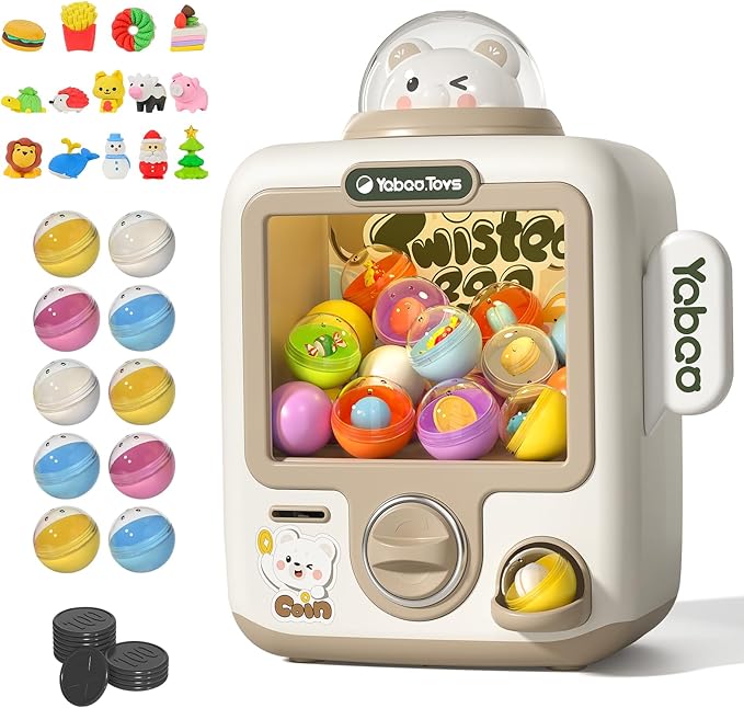 34 Pcs Claw Machine for Kids 3-12, Bears Gachapon Machine Toys for Girls 3 4 5 - Image 8